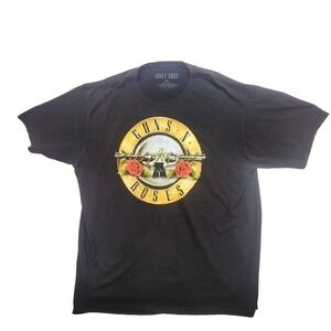 Guns N' Roses‎ T-Shirt Men's 2XL Black Cotton Graphic Printed Crew Neck Pullover